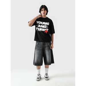 เสื้อยืดออร์แกนิคคอตตอน Young & Turnt ผ้าเจอร์ซีย์ 100% น้ำหนัก 300 กรัม ลายพิมพ์สกรีนแบบเรียบ ทรงยาว - Product Image 4