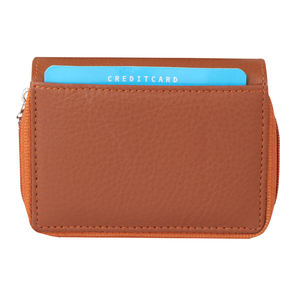 Cartera minimalista de cuero RFID para mujer, cierre de botón, diseño de logotipo personalizado, nueva cremallera a la moda, longitud corta, Económica - Product Image 2