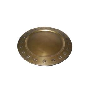 Assiettes de présentation en métal doré faites à la main Cadre élégant et écologique pour la maison, l'hôtel et le mariage pour les assiettes à dîner - Product Image 1