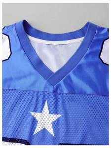 เสื้อฟุตบอลอเมริกันแบบขายส่ง คุณภาพเยี่ยม ตัดเย็บอย่างดี สำหรับทุกเพศทุกวัย สีสันปรับแต่งได้ ระบายอากาศได้ดี ผลิตจากโพลีเอสเตอร์ 100% ผ้าตาข่ายพิมพ์ลายแบบซับลิเมชั่น แขนสั้น - Product Image 4