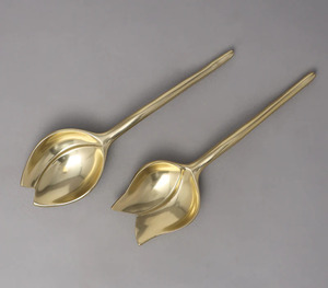 Ensemble de service d'argenterie en miroir en acier inoxydable Offre Spéciale 2 pièces cuillères de service ustensiles couverts ensembles de service - Product Image 2