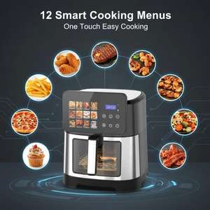 Friteuse à <span class=keywords><strong>air</strong></span> professionnelle <span class=keywords><strong>de</strong></span> grande capacité 9,5 L, écran tactile numérique, double chauffage, sans huile, four intelligent - Product Image 4