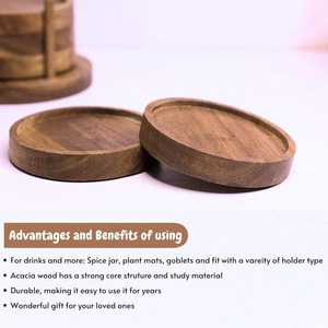 Premium Quality Wooden <b>Coaster</b> Set Indian Exporters Durable Tabletop Mats and Pads Protecting Surfaces from <b>Heat</b> and Liquid - Product Image 5