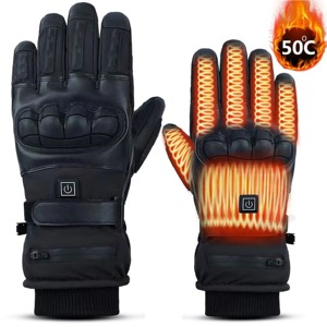 Gants de ski d'hiver en polyester isolé de haute qualité, à doigts séparés, imperméables, avec sangle de poignet coupe-vent, pour hommes, sports de plein air, snowboard - Product Image 1