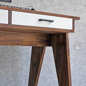 Acacia Wood A-shaped Leg Laptop <b>Desk</b> with 120x60cm Storage <b>Drawers</b> for Home Office - Product Image 5