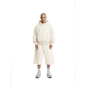 Sudadera Corta con Capucha Z25 de Felpa Orgánica, Diseño Lobo Ártico, Ecológica, 530GSM, Cremallera de Seda, Bordado 3D, Uso Diario, Invierno - Product Image 3