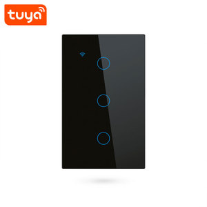 Tuya Smart WiFi <strong>Switch</strong> 3 Gang US Standard No Neutral Wire Touch <strong>Light</strong> <strong>Switch</strong> Works <strong>with</strong> Alexa Google Home Control PST-TY-U3 - Product Image 1