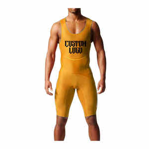 ชุดมวยปล้ำแบบสั่งทำรุ่นใหม่ล่าสุด พิมพ์ลายด้วยความร้อน ผ้าสแปนเด็กซ์ยืดได้ โลโก้ด้านหน้า ชุดมวยปล้ำสำหรับทุกเพศ - Product Image 1