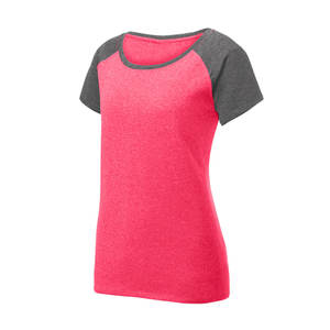 OEM mejor calidad verano moda algodón poliéster cuello redondo raglán manga corta Camiseta logotipo personalizado contraste camiseta para mujer - Product Image 1