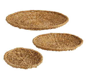 Plateau de service naturel tissé à la main pour la nourriture, les boissons ou la décoration intérieure | Organisateur rustique écologique - Product Image 6