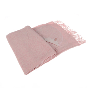 ผ้าห่มที่สวมใส่ได้มีกระเป๋า-ผ้าคลุมไหล่ขนสัตว์ผสมสีชมพูสำหรับผู้หญิง - Product Image 3