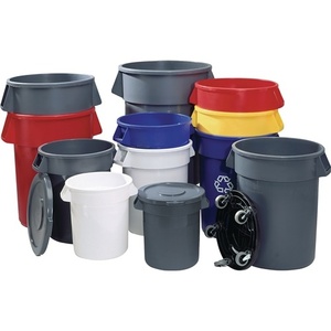 Plastic <b>Storage</b> Lid for 121L Rubbermaid Bin <b>Stackable</b> Grey 560mm Diameter - Product Image 1