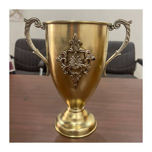 Trofeo de Fútbol de Latón Personalizado de Alta Calidad 2025, Trofeo Deportivo de Metal Chapado en Oro con Grabado de Resina y Acabado Niquelado - Product Image 2
