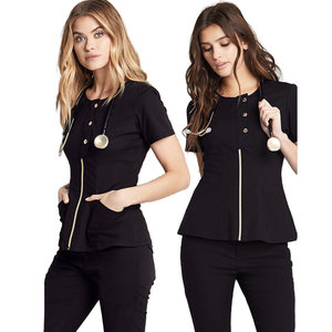 Uniformes de enfermería con cremallera inferior Enfermera Médico Scrubs Diseño Conjuntos médicos Enfermera Mujeres Scrubs Uniformes Conjuntos para mujeres - Product Image 3