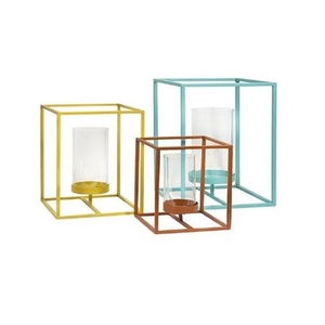 Attractive Design Clear Glass Metal Ware <b>Lantern</b> Style Home Decoration <b>Lantern</b> <b>Set</b> Of 2 Metal and Glass Tabletop <b>Lanterns</b> - Product Image 4