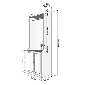 Armoire compacte en bois de caoutchouc naturel TQA68031, design minimaliste, autoportante et pliable pour la maison ou l'appartement - Product Image 6