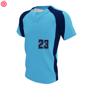 Maillot de baseball 100% polyester à séchage rapide à deux boutons, léger, fermeture à bouton d'entraînement, maillot de baseball à motif uni - Product Image 5