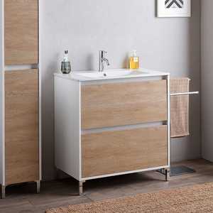 ตู้ห้องน้ำแบบตั้งพื้น Lyon Oak Front สีขาว ขนาด 100 ซม. - Product Image 1