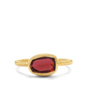 Bague en argent sterling plaqué or avec grenat rouge Constellation Ursa - Product Image 2