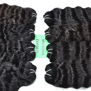Indien brut pour les femmes noires machine double trame couleur noire naturelle faisceaux bouclés vague d'eau extensions de cheveux humains - Product Image 5