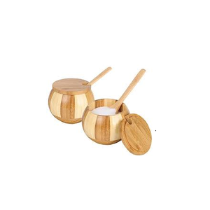Customized logo Natural Wood Salt Bowl Handmade Bowl Spoon and Fork Set and Dining <b>Table</b> Use for Salt - Product Image 6
