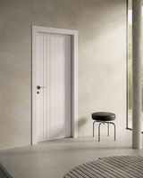 Portes battantes modernes en MDF, étanches, couleur personnalisée RAL, prêtes à la peinture, revêtement en poudre, pour chambre, sous-sol, supermarché, salle à manger