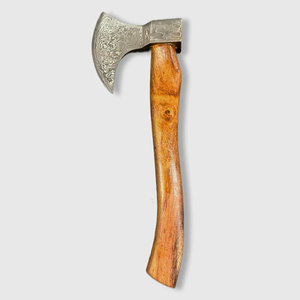 Hache en acier Damas à motif personnalisé, qualité supérieure, outil artisanal avec manche en bois pour le camping et le bushcraft - Product Image 4