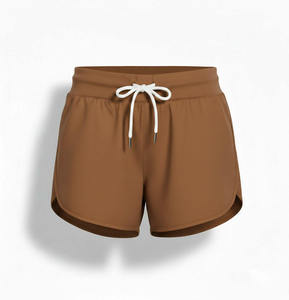 Shorts Deportivos Casuales para Mujer, Personalizados, Cortos, Sólidos, Holgados, con Cordón Ajustable en la Cintura Elástica, de Algodón de Punto de Calidad - Product Image 4