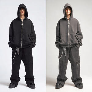 Conjunto de Dos Piezas de Chándal con Capucha y Cordón Ajustable, Transpirable y Ecológico, para Hombre, Estilo Urbano, Forro Polar de Invierno, Corte Regular - Product Image 5