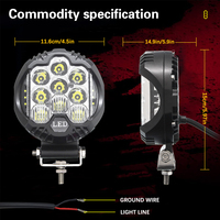 Lampu Sorot Spot Flood Combo Bulat 5 Inch 58W Amber Yellow LED Offroad Lampu LED Mengemudi Lampu Kerja untuk Truk Pikap UTV 4x4 Mobil