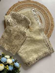 ใหม่ผ้าโปร่งบางพิเศษงานปักเลื่อมสวยงามพร้อมชิ้นส่วนเสื้อผู้หญิงขอบลูกไม้กระจกจริงขนาดใหญ่ - Product Image 6