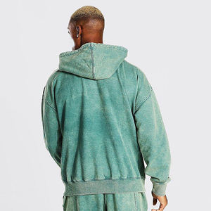 Sweat-shirts vintage délavés à l'acide, effet délavé au soleil, style streetwear d'hiver, double couche, coupe ample, fermeture éclair, polaire 100% coton - Product Image 2