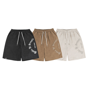 Haute qualité hommes été français éponge lavé à l'acide bouffée impression Shorts personnalisés Style Vintage Street Wear mode Shorts - Product Image 6