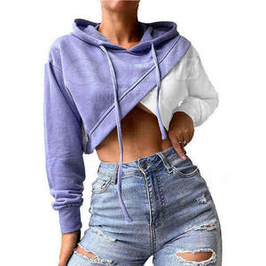 เสื้อฮู้ดแบบสั้นมีฮู้ดสำหรับผู้หญิง2025ครอปแบบลำลองแนวสตรีทผ้านุ่มทันสมัย - Product Image 3