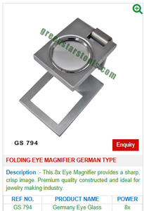 Lupa de ojo plegable de acero tipo alemán GS 794, herramientas y equipos de joyería para joyería - Product Image 2