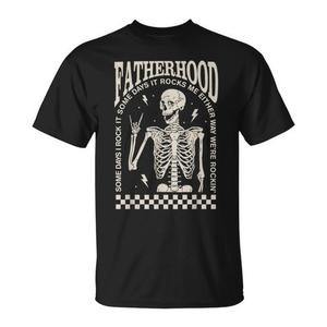 T-shirt vintage pour la fête des pères, design Rock Skeleton Dad Life, pour un cadeau promotionnel pour la paternité - Product Image 1
