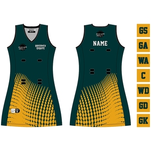 Logotipo personalizado de alta calidad Spandex/algodón Netball uniformes Kit mujeres equipo Baberos vestido sublimación Impresión de cuatro vías estiramiento de talla grande - Product Image 4