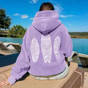 2025 primavera y otoño tendencia Retro americana nueva letra Floral Simple impresión gota-hombro manga en Stock señoras Sudadera con capucha - Product Image 5