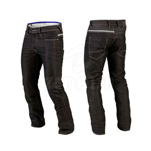 Pantalon en jean coupe ajustée pour homme avec finition délavée, motif uni, respirant et urbain, décontracté pour le printemps, l'été et l'automne. - Product Image 1