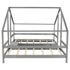 Lits superposés triangulaires double taille Twin avec table intégrée gris pour enfants, fournisseur OEM du Vietnam suivant votre marque - Product Image 6