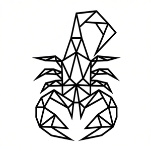 Image décorative de scorpion géométrique en MDF noir - Product Image 1