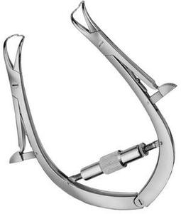 Retracteur thyroïdien manuel Joll avec 2 lames à pince auto-retenues et poignée cannelée (acier inoxydable) - Product Image 4