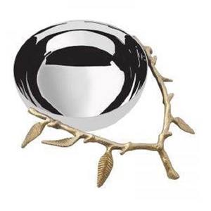 Bol en aluminium de forme ronde en métal doré noir Bol décoratif moderne style fantaisie pour la maison - Product Image 2