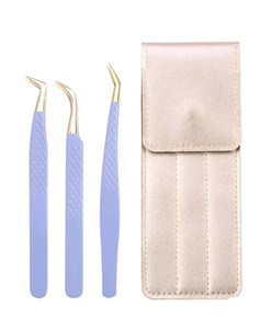 Pince à cils en acier inoxydable rose OEM avec pince à épiler personnalisée de marque privée avec le logo de votre marque - Product Image 1