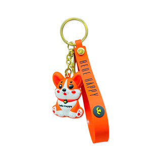 Llavero Personalizado de Goma 3D Ecológico, Duradero, No Tóxico, Impreso Digitalmente, con Diseño Kawaii de Corgi, Grabado en Relieve, Hecho en Vietnam - Product Image 4