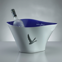 Seau à glace pour 2 bouteilles, plaqué argent avec lumières LED, pour mariage et bar, approvisionnement en gros, personnalisation OEM