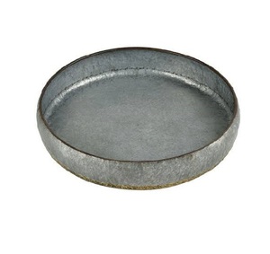 Bandeja redonda de Metal galvanizada nórdica, bandeja de servicio de metal decorativa con asas, fabricación personalizada, precio al por mayor - Product Image 1