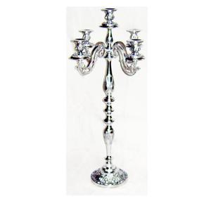 Candélabre en métal pour la Saint-Valentin, cadeau de mariage, bougeoir à cinq bras en métal, design gaufré, design tendance - Product Image 1