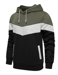 Nouvelle Arrivée Sweat-shirt Personnalisé à Capuche, Patchwork Camouflage, Manches Longues, Blocs de Couleurs, Chaud Hiver, 100% Coton Polaire Uni - Product Image 1