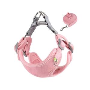 Harnais simple réglable pour chien et laisse réfléchissante avec gilet en polyester/nylon à motif animal pour petits chiens - Product Image 5